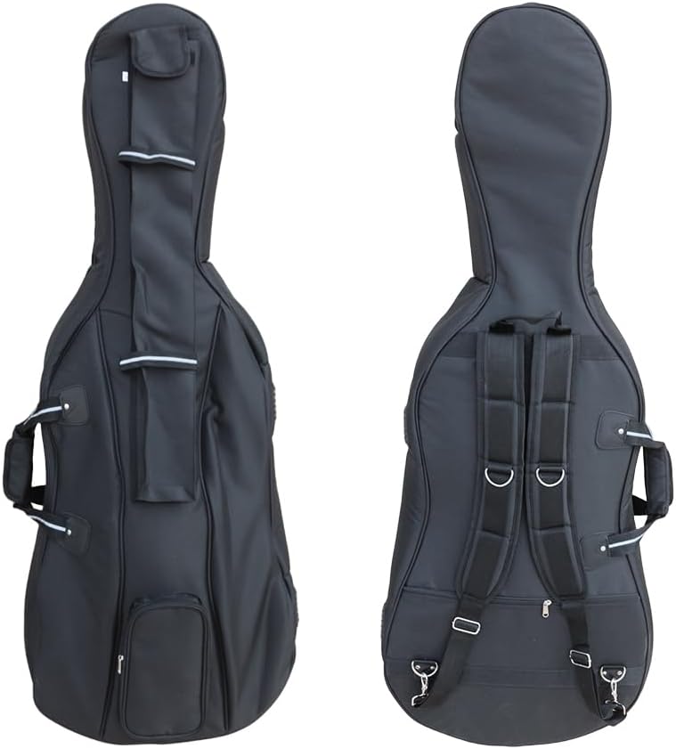 ModouString Store Cello case 4/4 Thickened Soft Bag Cello Gig Bag with Multiple Pockets & Handle & Adjustable backpack straps Strong light (black) - Image 1
